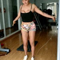 Boobs out while jumping on skipping rope
