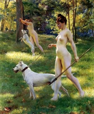Julius Leblanc Stewart – Nymphs Hunting – 1898