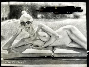 <summer Vibes> By <me> Graphite Drawing On Bristol Board
