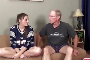 70 year old man has sex with a teen with big saggy tits