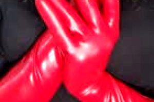 My Perfect Tight Red Latex Gloves